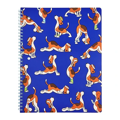 Lena + Liam 1 Subject Wide Rule Notebook Yoga Dogs: Spiral Soft Cover, 8.5x11 Inches, 80 Pages, Lined Paper