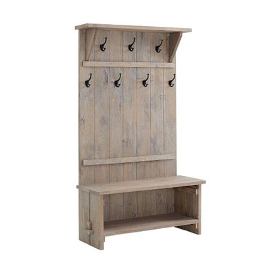 70 Castleton Mango Wood Hall Tree Driftwood - Alaterre Furniture