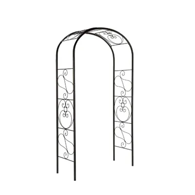 Achla Designs 99 Iron Garden Arbor, Ferro Firenze: Outdoor Climbing Plant Support, No-Tool Setup