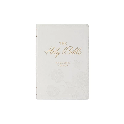 KJV Bible Super Giant Print Faux Leather White - (Leather Bound)