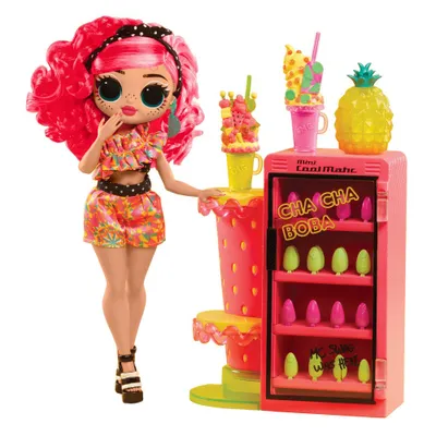 L.O.L. Surprise! OMG Sweet Nails  Pinky Pops Fruit Shop with 15 Surprises, Including Real Nail Polish, Press On Nails, Glitter, 1 Fashion Doll