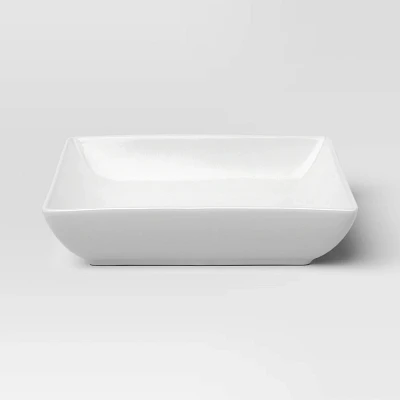 Square Collection Serve Pasta Bowl White - Threshold: Porcelain, Microwave & Dishwasher-Safe, 8.5 Diameter