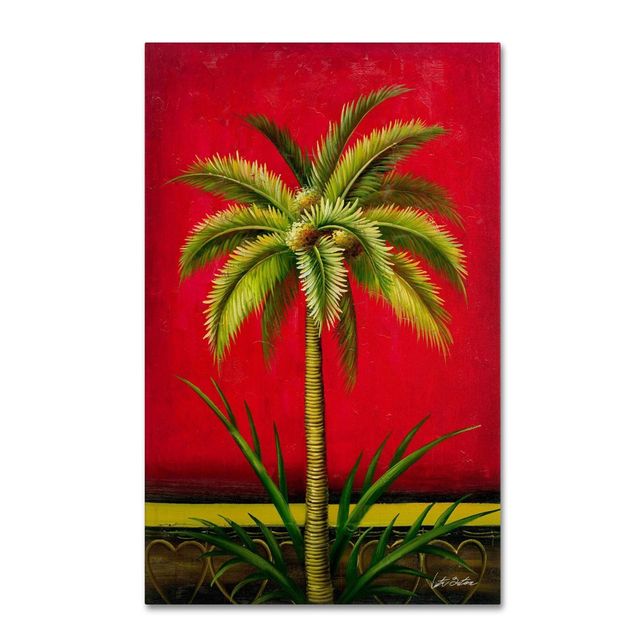 16 x 24 Tropical Palm I by Victor Giton - Trademark Fine Art: Modern Canvas Wall Art, Vertical Unframed Digital Landscape