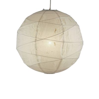 Orb Medium Pendant Natural - Adesso: Rice Paper Shade, 15-Foot Cord, ETL Listed