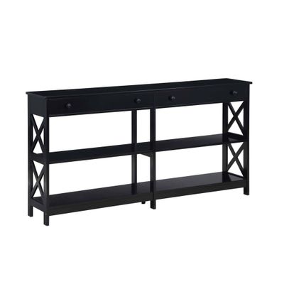 60 Oxford 2 Drawer Console Table with Shelves - Home: Frame