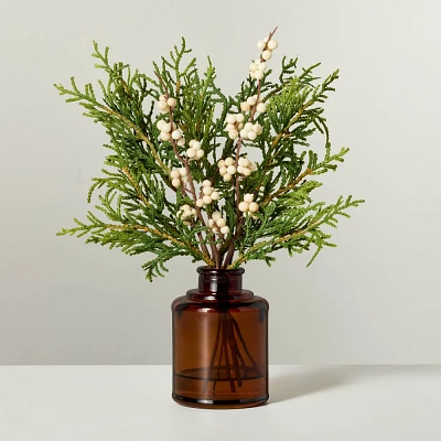 9.5 Faux Cedar and Snowberry Christmas Arrangement - Hearth & Hand with Magnolia