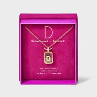 14k Gold Dipped Cubic Zirconia Pierced Initial D Shaker Necklace - A New Day Gold