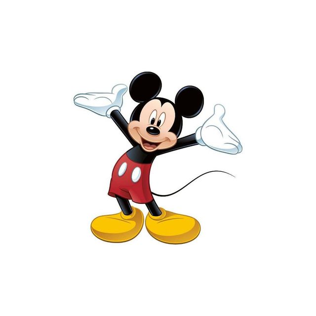 Mickey and Friends Mickey Mouse Peel and Stick Giant Kids Wall Decal: RoomMates Vinyl Self-Adhesive, 9 Pieces