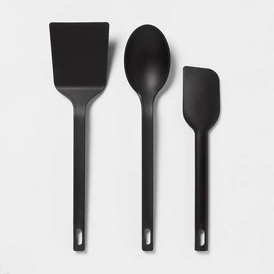 3pc Nylon Kitchen Utensil Set Turner Spoon Spatula - Essentials: Utensils