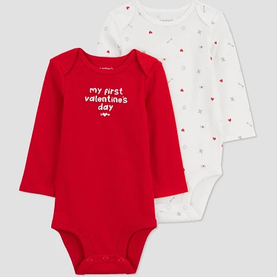 Carters Just One You Baby 2pk My First Valentines Day Bodysuit