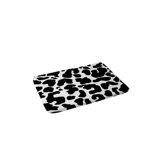 Rebecca Allen Black Leopard Memory Foam Bath Rug Black/White - Deny Designs