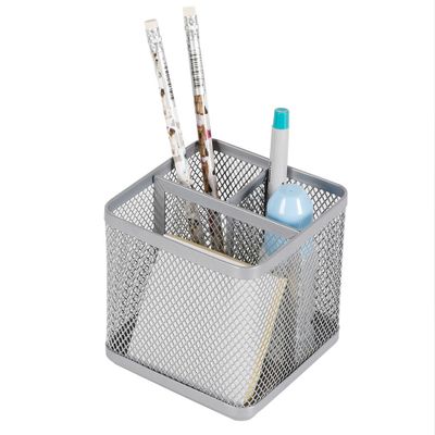 Mesh Pencil Holder Silver - Brightroom