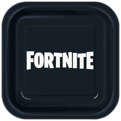 Fortnite 7 8ct Snack Plates Black/White