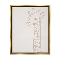 Wall Art by Melissa Wang Giraffe Line Squiggle Doodle Gold Framed Kids Floater Canvas - Stupell Industries