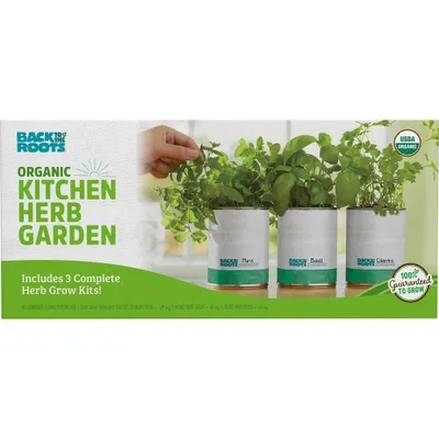 Back to the Roots 3pk Organic Kitchen Herb Garden Seed Kits: Mint, Grow Can, Full Sun Required