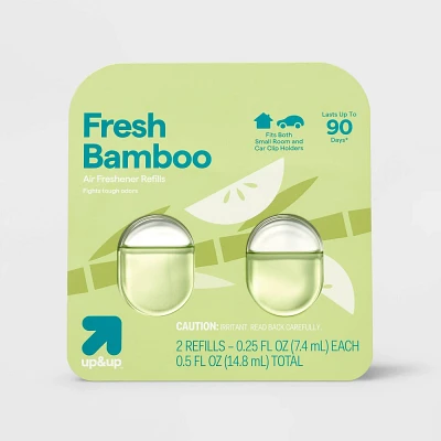 Small Room and Car Clip Refills - Fresh Bamboo - 0.5oz/2ct - up&up