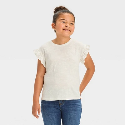 Girl Short Sleeve Pucker Knit T-Shirt