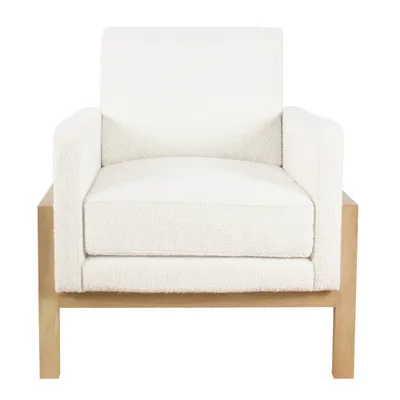 Wood Frame Accent Chair - HomePop: Upholstered