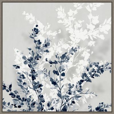 22 x 22 Blue Spring II by Isabelle Z Framed Canvas Wall Art Gray Wash - Amanti Art