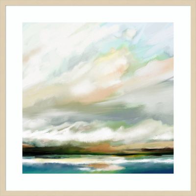 34 x 34 Sunday Morning by Mary Sparrow Framed Wall Art Print Light Brown - Amanti Art: Modern Abstract Landscape, Wire Mounted