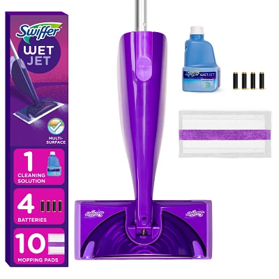 Swiffer WetJet Hardwood and Floor Spray Mop, All-In-One Mopping Floor Cleaner Set - Fresh - 11ct