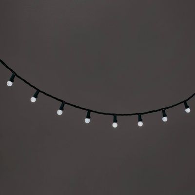 60ct LED Faceted Sphere Christmas String Lights with Green Wire