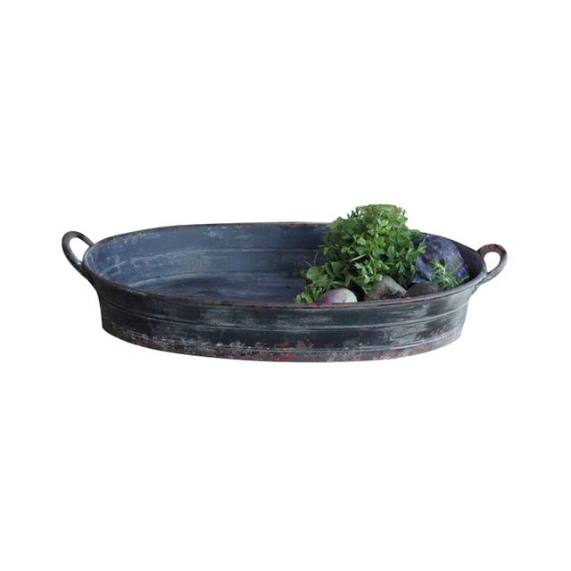 Oval Metal Tray - Black - Storied Home: Decorative, for Coffee Table & Ottoman Display