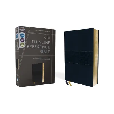 Niv, Thinline Reference Bible (Deep Study at a Portable Size), Leathersoft, Navy, Red Letter, Comfort Print - by Zondervan (Leather Bound)