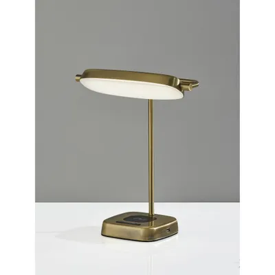 Radley Charge Desk Lamp with Smart Switch Antique Brass (Includes LED Light Bulb) - Adesso