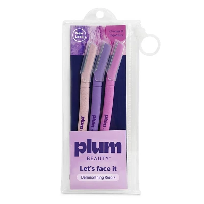 Plum Beauty Dermaplaning Facial Razors - 3pk