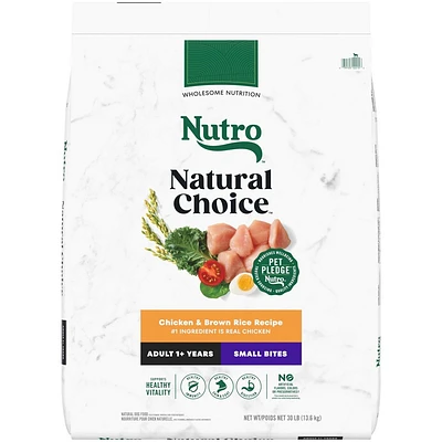 Nutro Natural Choice Small Bites Adult Chicken & Brown Rice Dry Dog Food - 30lbs