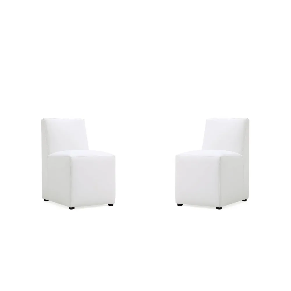 Manhattan Comfort Set of Anna Modern Square Faux Leather Dining