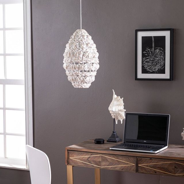 Sleydin Woven Pendant Shade Lampshades Whitewash - Aiden Lane