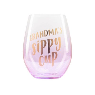 Pearhead Grandmas Sippy Cup Wine Glass 16 oz