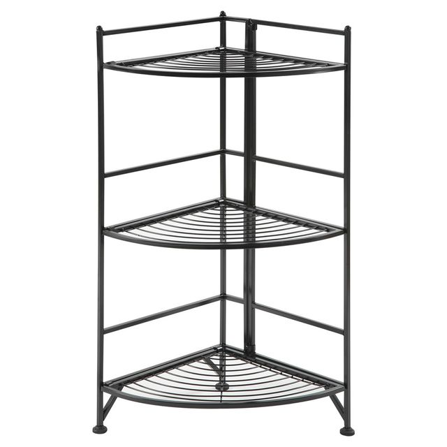 32.5 3 Tier Corner Folding Metal Corner Shelf