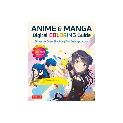 Anime & Manga Digital Coloring Guide - by Teruko Sakurai (Paperback)