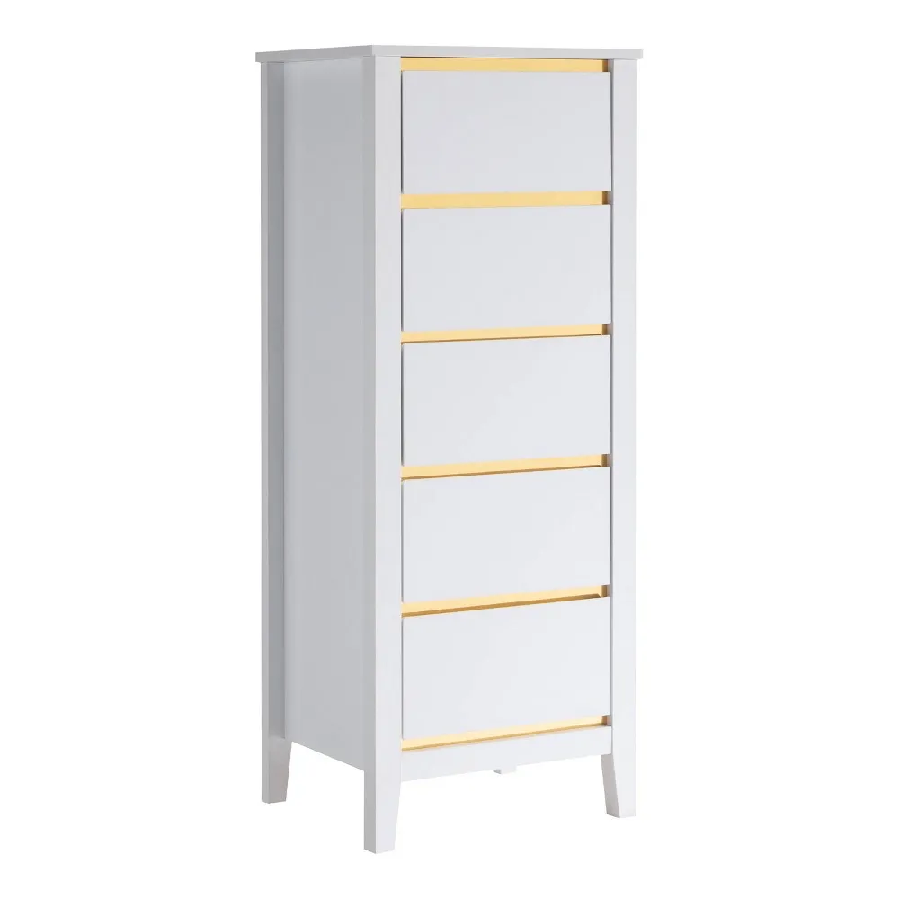 24/7 Shop At Home Prosperity Modern 5 Drawer Tall Dresser: Elegant Storage for Bedroom Essentials