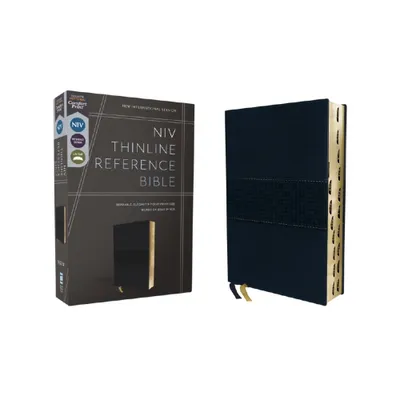 Niv, Thinline Reference Bible (Deep Study at a Portable Size), Leathersoft, Navy, Red Letter, Thumb Indexed, Comfort Print - by Zondervan