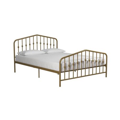 Queen Bushwick Metal Bed Gold - Novogratz