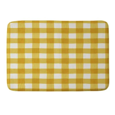 Gingham Memory Foam Bath Rug - Deny Designs: Machine Washable, Microfiber, Rectangle Bath Mat, 21x34