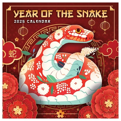 TF Publishing 2025 Wall Calendar 12x12 Year of The Snake