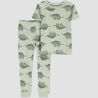 Carter Jut One You Toddler Boy 2pc Dino Snug Fit Pajama Set - 12M: Print