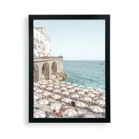 12 x 16 Marina Grande Beach Kenrike Schenk Travel Photography Frame Wall Art - Deny Designs: Modern Decor, Nature Print