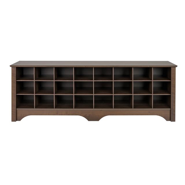 Prepac 60 Shoe Cubby Bench : Entryway Storage, Laminated Wood Composite