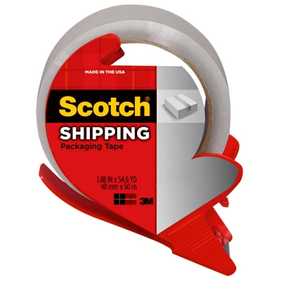 Scotch Ultra Clear Mailing Packaging Tape with Dispenser 1.88 x 54yd