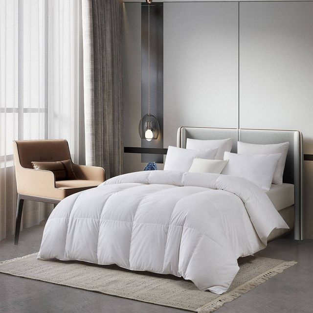 Serta  All Seasons Cotton Blend European Down Comforter: Luxurious Duvet Insert, Cooling Design