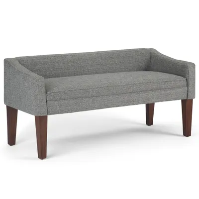 WyndenHall 50 Layla Upholstered Bench  Tweed Fabric