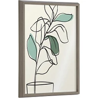 18 x 24 Blake Tranquil Fiddle Leaf Framed Printed Glass Gray - Kate & Laurel All Things Decor