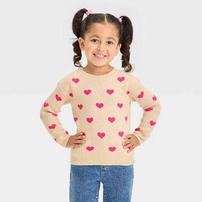 Toddler Girls Hearts Pullover Sweater