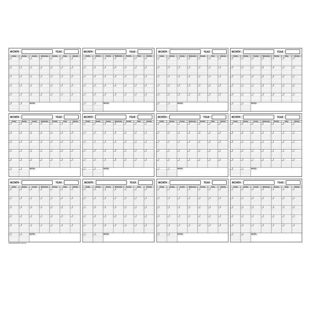 SwiftGlimpse 2024 Yearly Wall Calendar & Planner 24x36 Chalkboard
